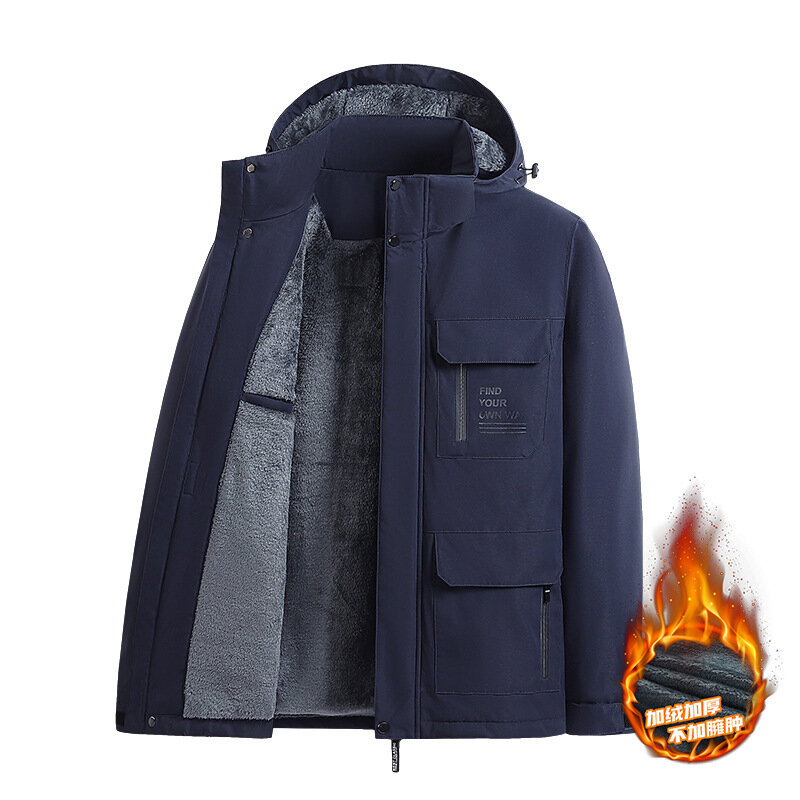 Erkek Mont giacca invernale da uomo 2024 giacche Cargo con cappuccio impermeabili antivento all'aperto