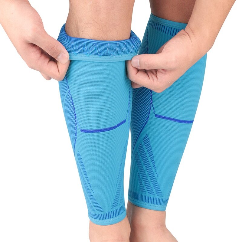 Mangas de compressão de pernas esportivas para homens e mulheres, joelheira de basquete, proteção de panturrilha e canela, 1pc
