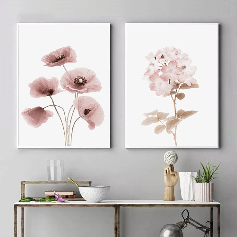 Plakaty z kwiat roślina roślin i galeria grafiki sztuka ścienna w stylu nordyckim obraz olejny do salonu dekoracja domu malarstwo ścienne