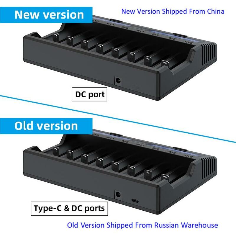 XTAR-cargador de batería VC8 Plus 18650, 12V, entrada de CC, 3A, carga rápida, inteligente, pantalla LCD tipo C, cargador de batería 21700