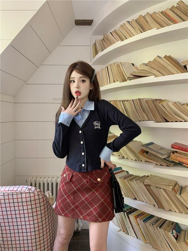 Roupas escolares coreanas femininas, roupa de menina, uniforme diário melhorado, terno Jk estilo universitário, moda outono