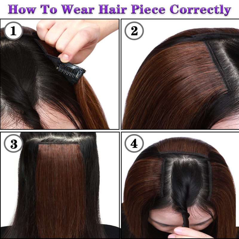 Шиньоны из человеческих волос SEGO с зажимом прямые толстые двойные пряди цельные кусочки волос для истончения волос невидимая шпилька для увеличения