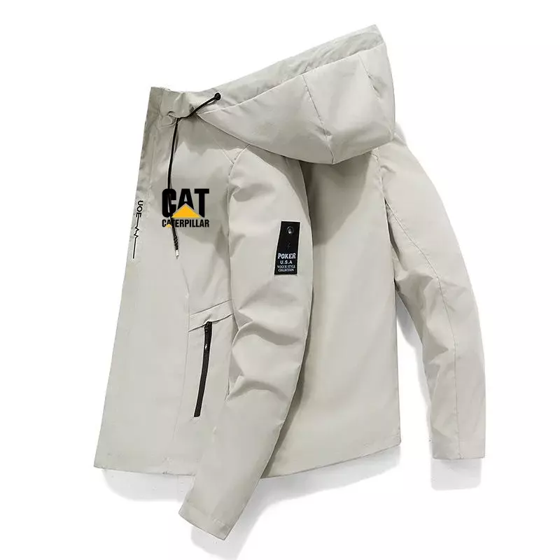 Куртка-бомбер CATERPILLAR 2024, Мужская ветрозащитная куртка на молнии, весна и осень, повседневная рабочая куртка, модная спортивная куртка