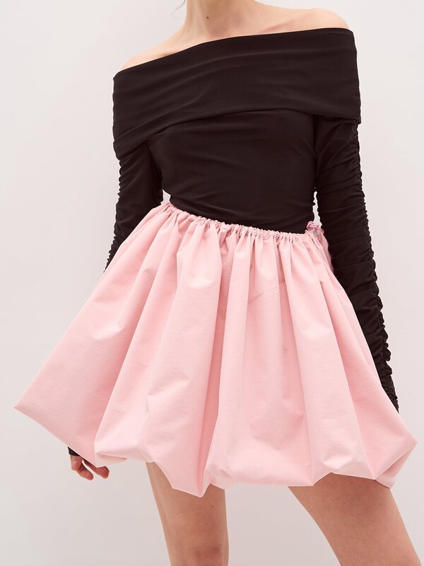 Women s Puff Mini Skirts Lantern Skirt Y2K Casual Loose Fitting Elastic Waist Solid Color Short Puffball Skirt Balloon Skirt