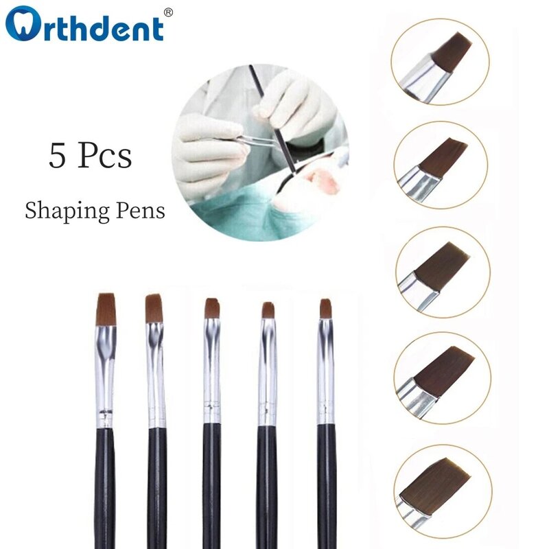 5 Pcs Dental Resin Brush Pens Dentistry Shaping For Adhesive Porcelain Teeth Composite Cement Adhesive Dentist Oral Tools