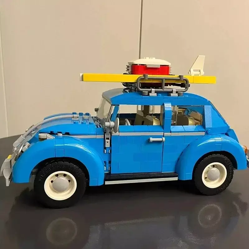 خبيرة إبداعية سلسلة سيارات فنية لبنات البناء ، نموذج خنفساء فولكس فاجن ، هدايا من الطوب للأطفال والكبار