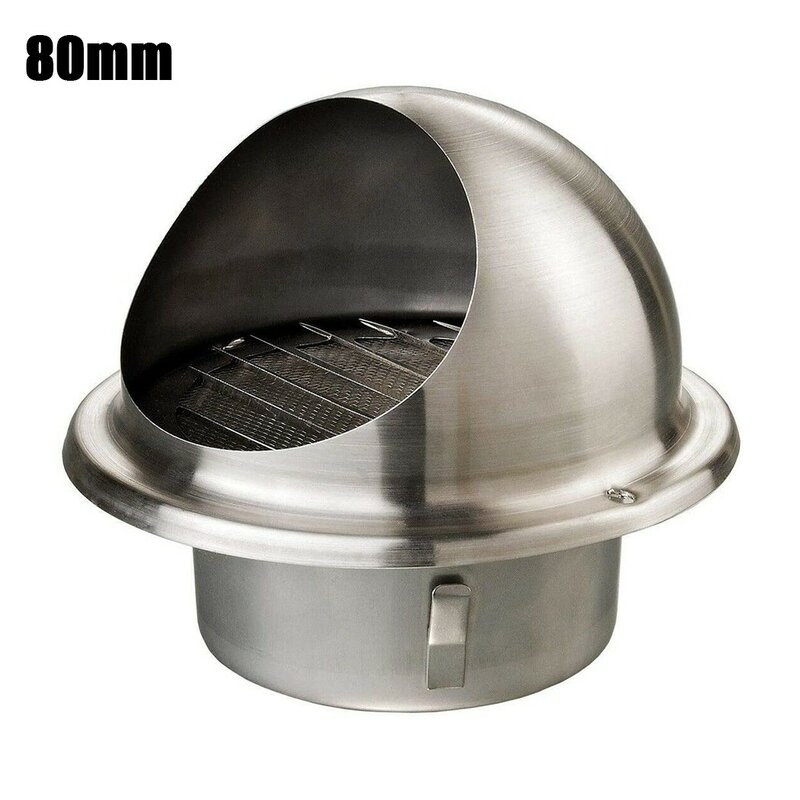 Furniture Hardware Heating Cooling Vents Rain Cap Stainless Steel Round Brushed Bull Nosed External Extractor Wall Vent Outlet