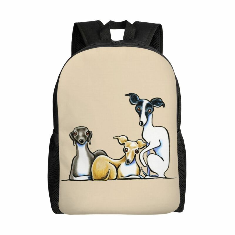 Cute Greyhound Sighthound Dog Backpacks for Women Men College School Student Backpack Fits 16 Inch Laptop Whippet Puppy Bags