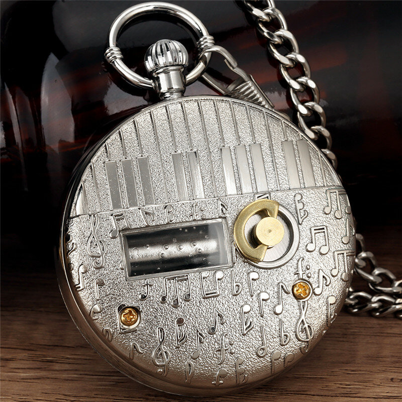 Reloj de bolsillo con diseño de astronautas espaciales para hombres y mujeres, pulsera de cuarzo Manual con diseño de planeta espacial, con canciones y música, cadena colgante