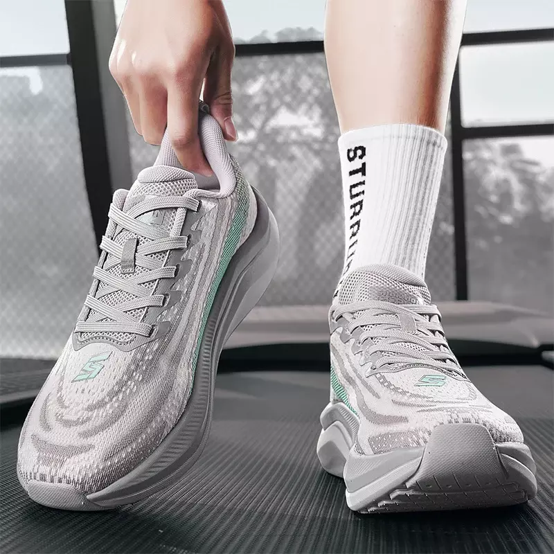 Новые брендовые дизайнерские беговые кроссовки, мягкие амортизирующие кроссовки на толстой подошве, мужские сетчатые дышащие универсальные кроссовки для бега и ходьбы