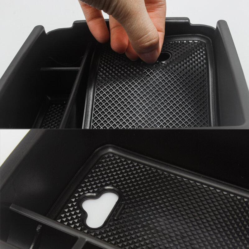 Caja de almacenamiento central para el reposabrazos del coche, caja organizadora de guantes para Volkswagen VW Tiguan mk2 2016- 2019 2020 2021 2022, accesorios