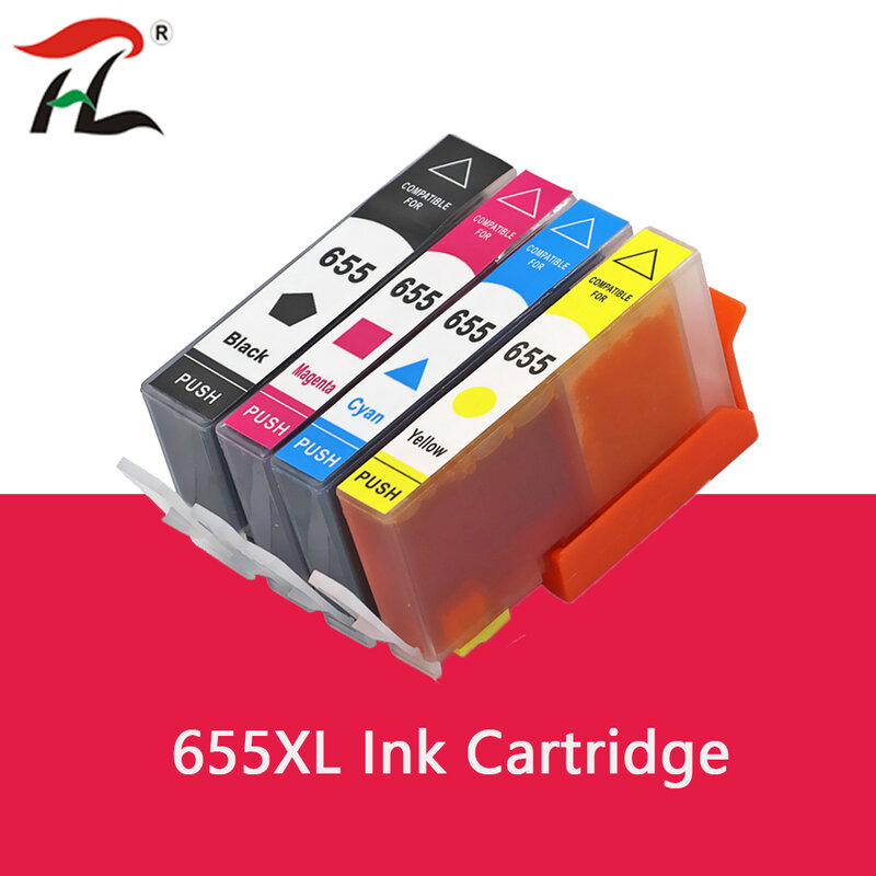Cartucho de tinta para impressora jato de tinta, compatível com hp 655, hp655, 655xl, deskjet 655, 3525, 5525, 4615, 4625, 4525, 6520