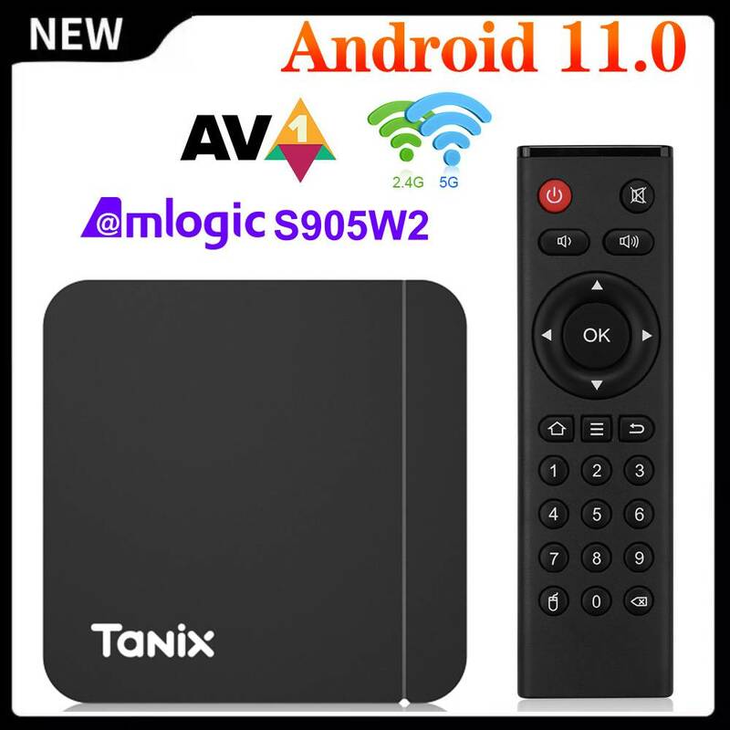 スマートテレビボックスアンドロイド11 tanix W2 amlogic S905W2アンドロイド11.0メディアプレーヤーH.265 AV1デュアル無線lan hdr 10 + 4GB32GBセットトップボックス2G16G