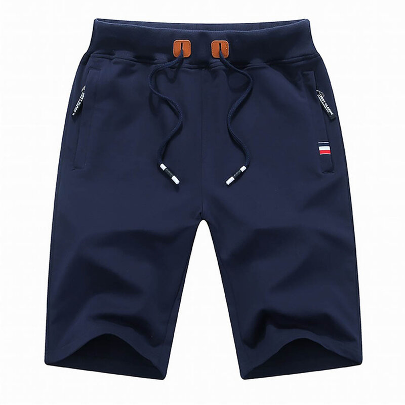 Pantalones cortos informales para hombre, Shorts transpirables de Fitness, Color sólido, con cordón, a la moda, novedad de verano