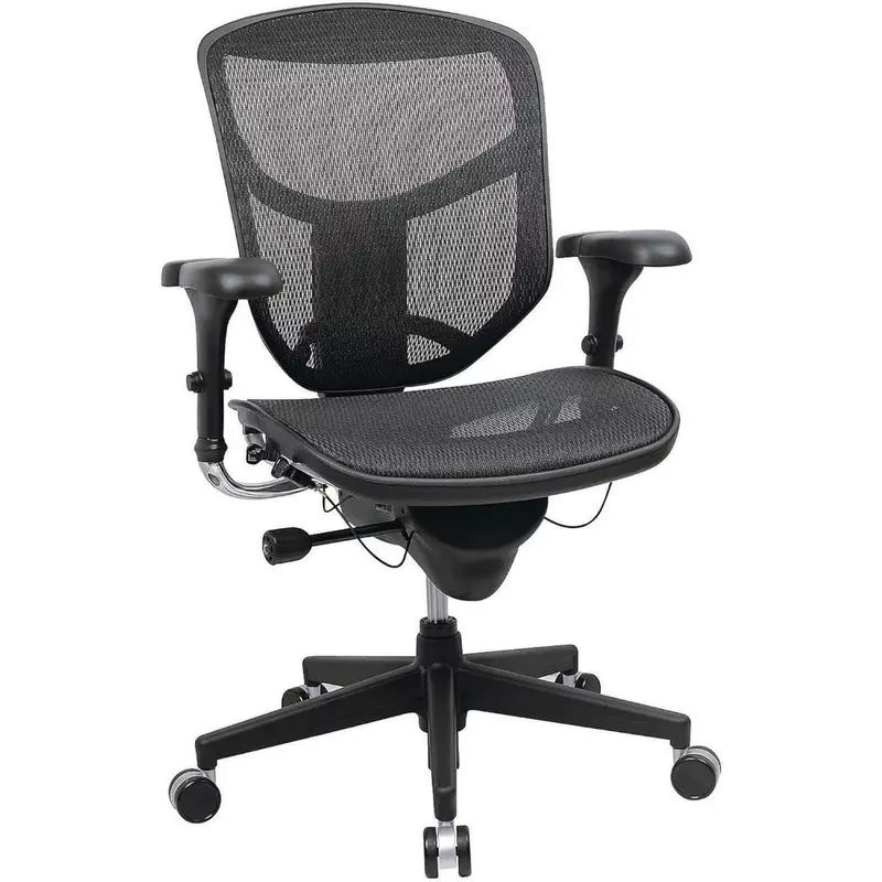 Kursi komputer, pengaturan tinggi kursi pneumatik untuk kustomisasi, desain multi-fungsi dan kursi berlengan bantalan Gel, HITAM