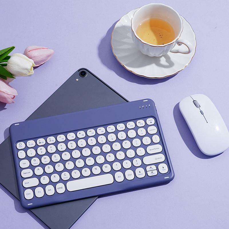 Беспроводная клавиатура для планшета, беспроводная мини-клавиатура для IOS, круглая клавиатура для пишущей машинки, беспроводная клавиатура для планшетов и телефонов