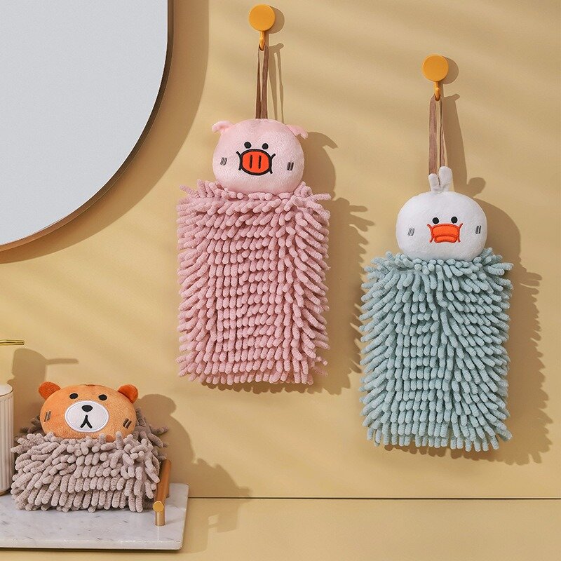 Cute Cartoon Animal Bilus Chenille Towel with Hand-Wiping Ball - The Perfect Accessory for Your HomeIntroducing our adorable Ca