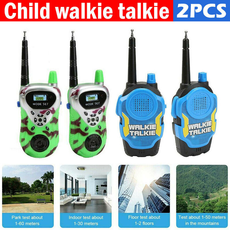2Pcs Kids Walkie Talkies Elektronische Lange Afstand Walky Talky Telefoon Radio Interphone Mini Speelgoed Talkie Walkie Jongen Meisje Geschenken
