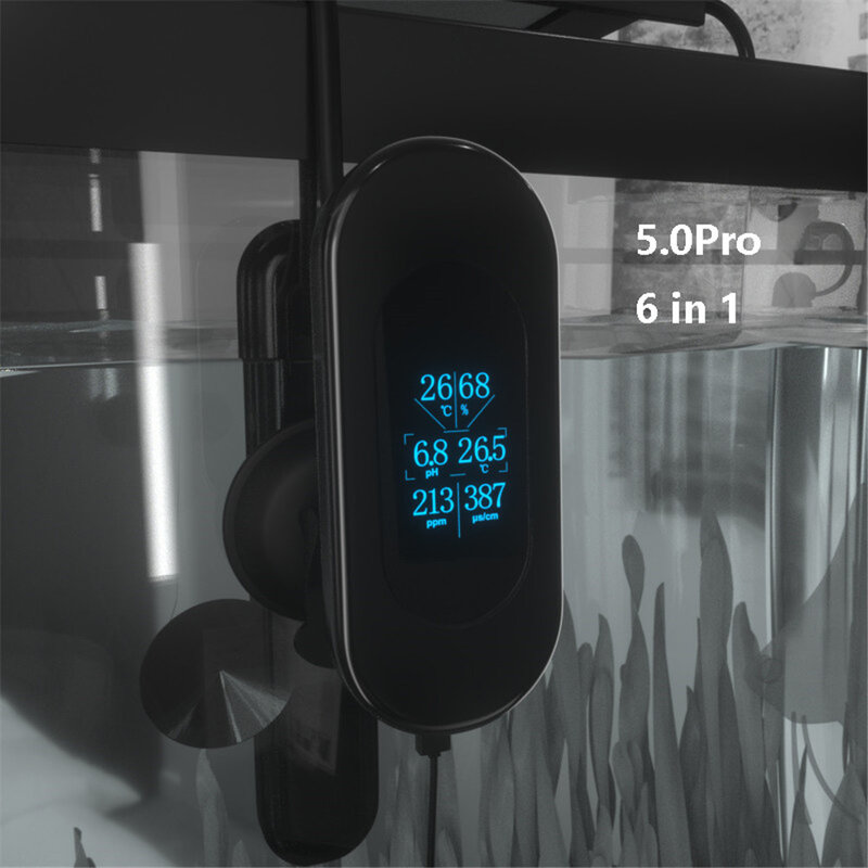 Nowy Ibowl WIFI 5.0/5.0Pro 6 w 1 detektor akwarium cyfrowy wyświetlacz Monitor jakości wody PH/TDS/we maszyny do pomiaru temperatury
