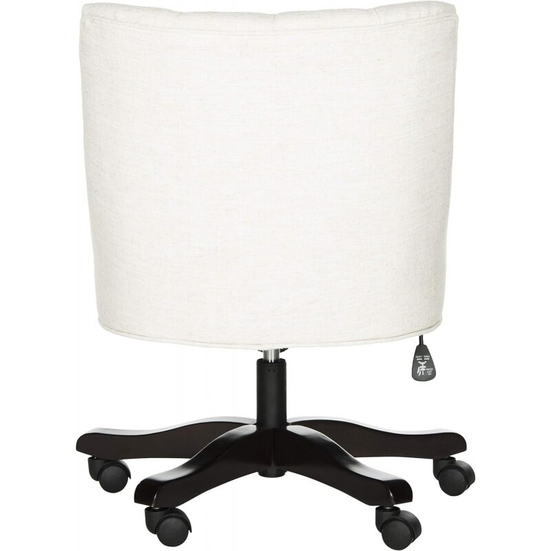 Safavieh Mercer collection Soho tufted linen light cream swivel desk chair