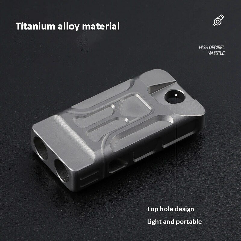 Titan Legierung Pfeife Multifunktions Tragbare Pfeife Laut Keychain Halskette Pfeife Für Outdoor Survival Notfall Pfeifen