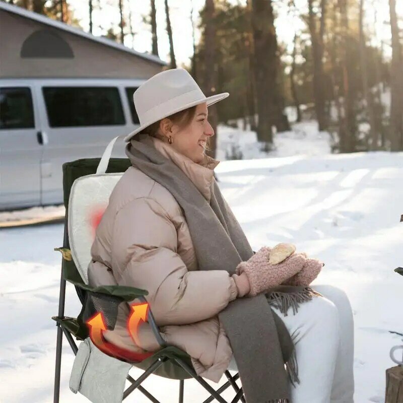 Heated Chair Cushion Electric Foldable Seat Warmer Intelligent Temperature Control Outdoor Chair Warmer For Camping