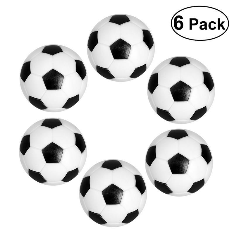 Minipelota de fútbol de mesa para niños, 6 piezas, 32mm, color blanco y negro, Flexible, entrenada y relajada