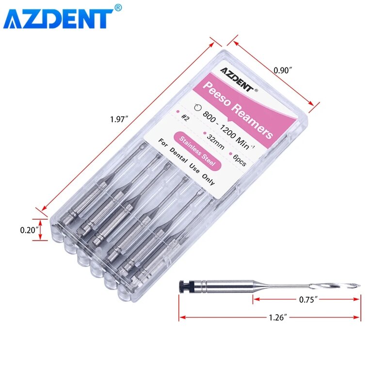 AZDENT Dental Endodontic Drill Gates Glidden Peeso Reamers Rotary Paste Carriers 32mm/25mm Engine Use Stainless Steel Endo Files