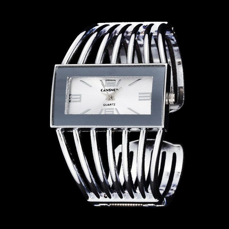 UTHAI W27 jam tangan kuarsa serbaguna wanita, arloji logam kreatif Hollow out modis skala besar