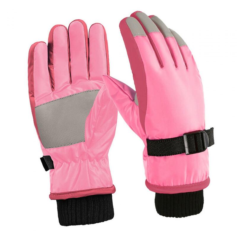 Kids Winter Gloves Keep Hand Warm Windproof Snow Gloves Inner Plush Gloves for Children Girls Boys Snowboard Water Sports Skiing