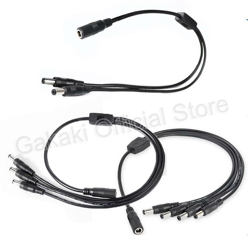 20awg 5A 1 DC Female To 2/3/4 Male Splitter plug 5.5x2.5mm Power supply Cord adapter Connector Cable for LED Strip CCTV Camera