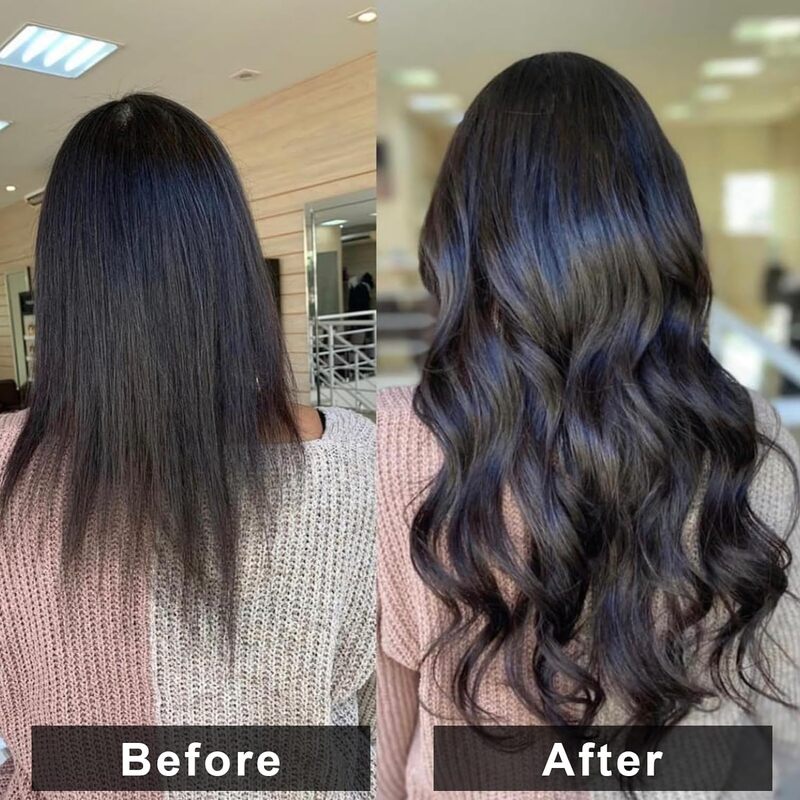 Clip in Hair Extensions Real Human Hair Natural Straight Seamless Clip on Hair Extensions Invisible Clip in Extensions For Women
