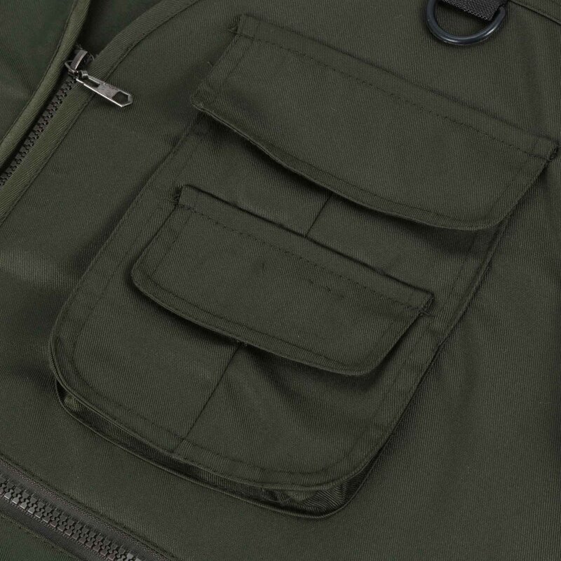 2x Herren Angel weste mit Reiß verschluss mit mehreren Taschen für Fotografie/Jagd/Reise Outdoor Sport - Green Army, xxxl