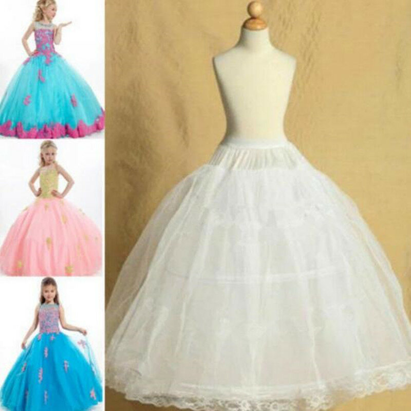 Kids Petticoats For Flower Girls Dresses Little Girls Crinoline 2 Hoop Skirt Petticoat Lolita Skirt Underskirt Vestido De Novia