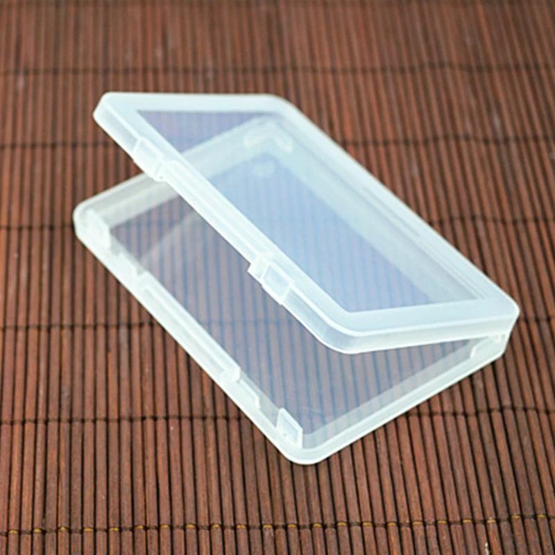 1Pc Draagbare Kleine Vierkante Clear Plastic Sieraden Opbergdozen Kralen Ambachten Case Containers 9.5*6.4*1Cm