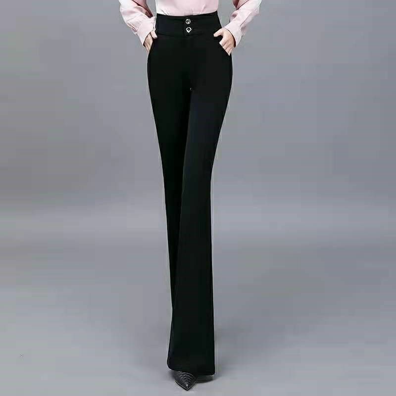 2024 Women Spring Autumn Fashion Office Lady Flare Pants Female Slim Fit Casual Pants Ladies High Waist Long Trousers Y646