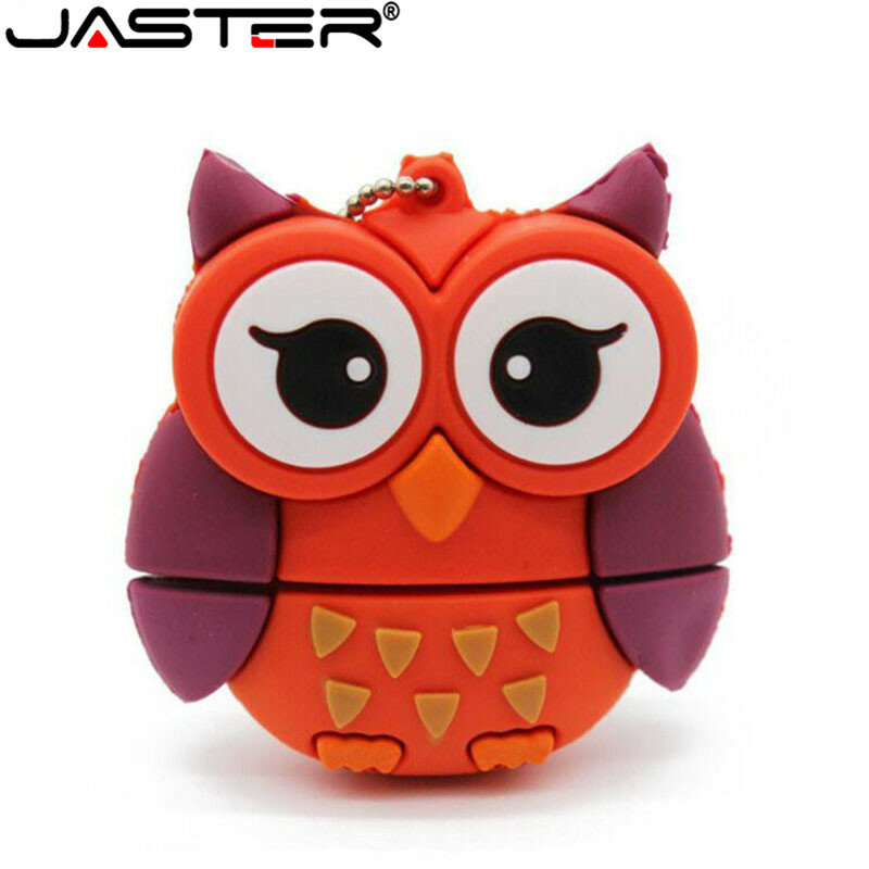 JASTER Cute Cartoon USB Flash Drive 64GB Animal Penguin Pen Drive 32GB Cat Owl Memory Stick 16GB Frog Pendrive 8GB Creative Gift