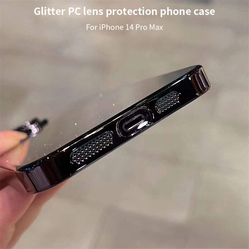Casing ponsel Glitter lapis listrik mewah, casing pelindung tahan guncangan transparan bening untuk IPhone 11 15 12 13 14 Pro Max