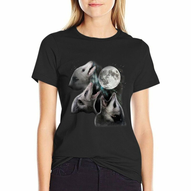Possum moon T-Shirt t shirt Women summer clothes for Women womans clothing Women's cotton t-shirt