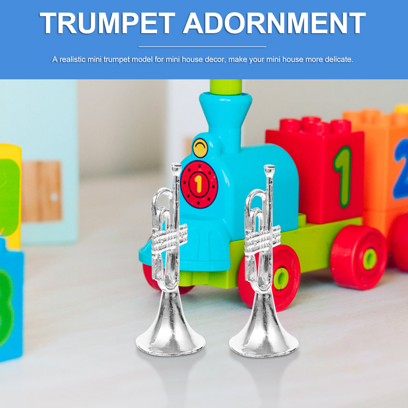 Trompeta para niños, instrumentos de viento musicales, adorno, Decoración de mesa, utilería de rendimiento, juguetes de desarrollo para niños pequeños