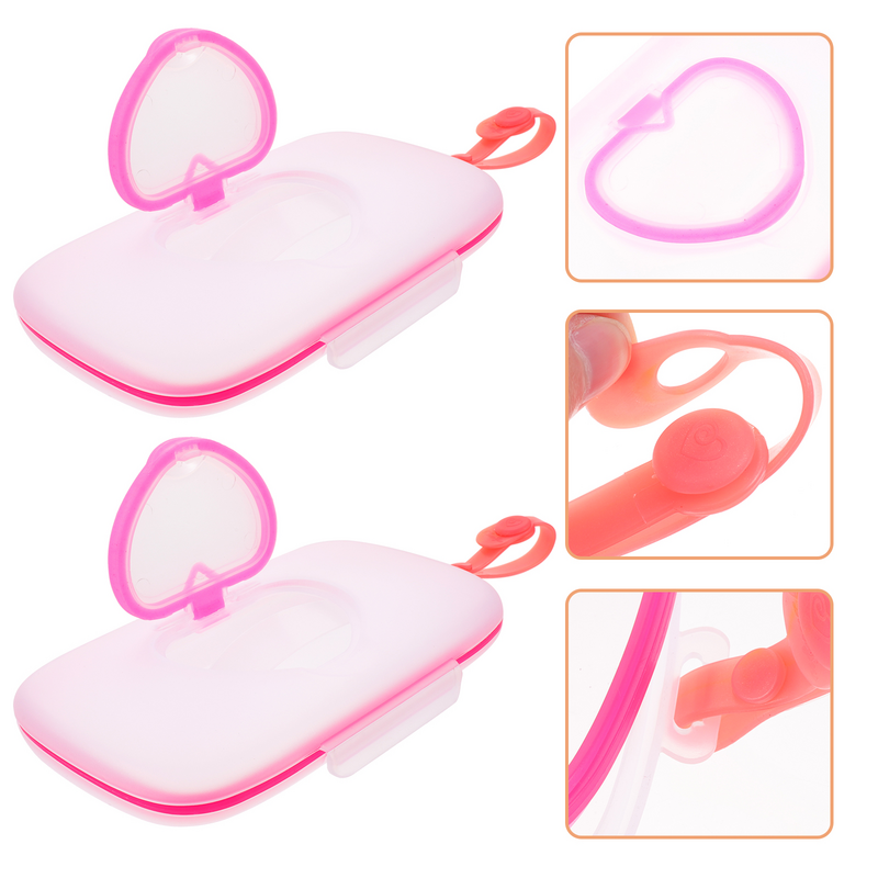 2 PCS Diaper Love Wet Baby Diaper Bag Portable Baby Case Wipe Tissues Box Dispenser Pink Storage Home Container Child