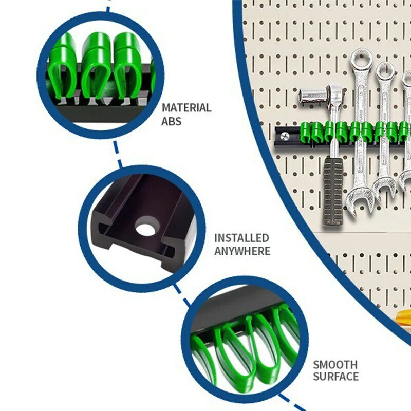 ABS pengatur kunci pas dinding, penyusun obeng dan pengatur alat tangan, gantungan kunci pas rel plastik dengan pengatur alat klip
