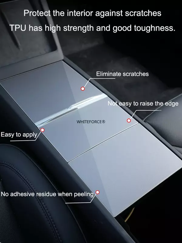For Model 3 Highland 2023-2024 Central Control Anti-scratch Protective Film Model3+ Center Console Panel Sticker TPU 3PCS Films