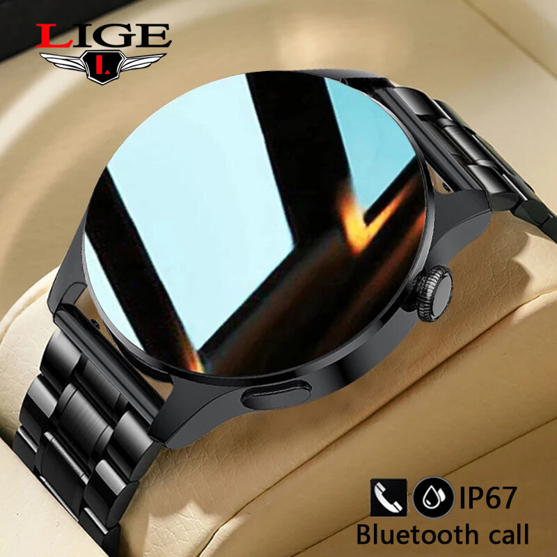 LIGE-reloj inteligente para hombre, accesorio de pulsera resistente al agua con llamadas, Bluetooth, control del ritmo cardíaco, compatible con Android e iOS, nuevo