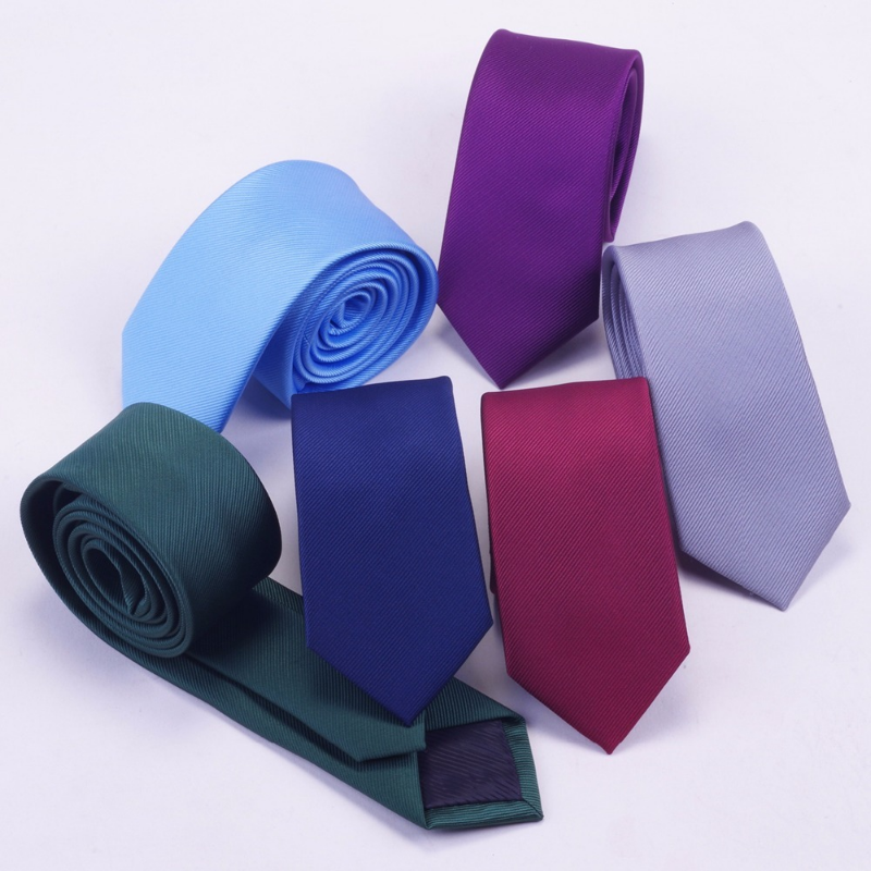 Cravatte di seta di poliestere fatte a mano al 100% solide di alta qualità cravatte da uomo a righe colletto stretto accessori per cravatte Casual in Cashmere sottile