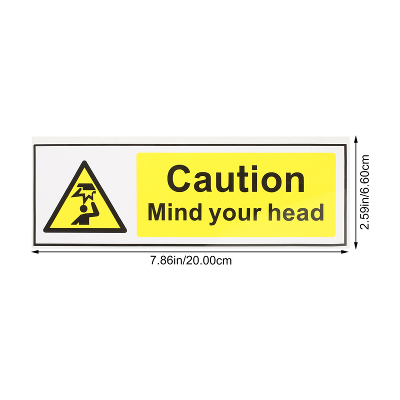 The Sign Be Care Head Stickers, resistente al agua, placa de recordatorio, Pvc, techo bajo