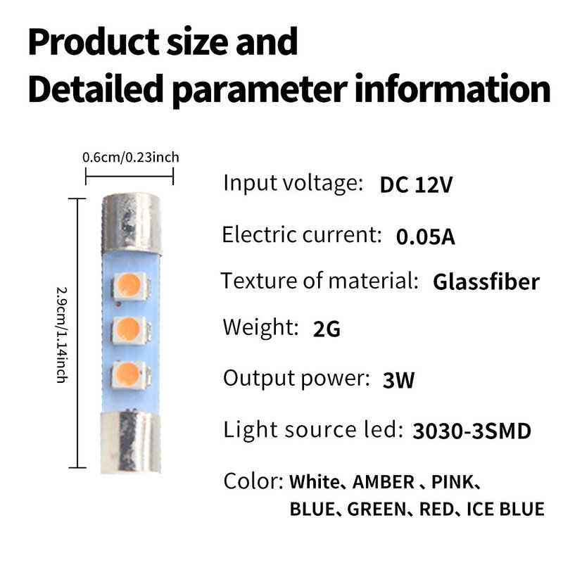 LED 퓨즈 램프 교체 백열 전구, 마란츠 산스이 켄우드 야마하 빈티지 스테레오 오디오 수신기에 적합, AC 8V, 8V, 250mA, 10 개