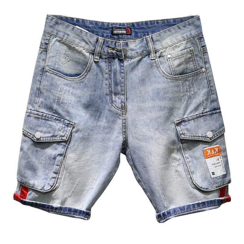 Nuovi pantaloncini di Jeans larghi in Denim Casual per uomo estate coreana 2024 abbigliamento di lusso da uomo Jeans larghi dritti Streetwear Boyfriend