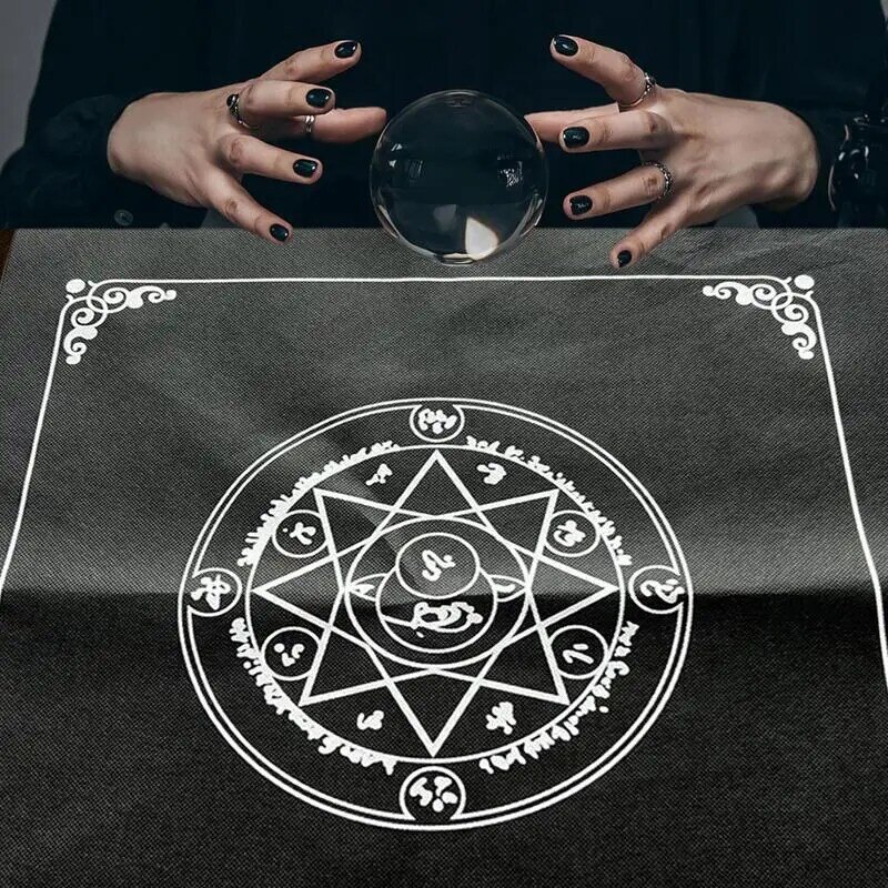 Mantel de mesa de adivinación, cubierta de mesa de corte Manual de 49x49cm, juego de mesa de astrología de adivinación, tapete de cartas de Tarot