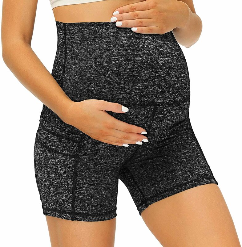 Vêtements de grossesse Mama, Shorts de Yoga pour femmes, pantalons avec poches, taille haute, Leggings d'entraînement pour femmes